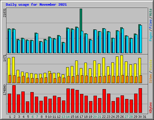 Daily usage for November 2021