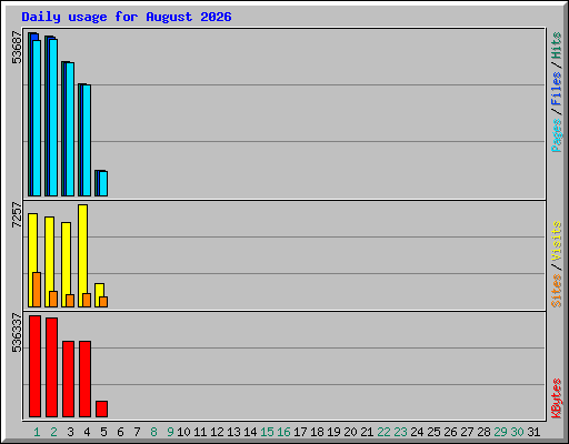 Daily usage for August 2026