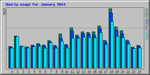 Hourly usage for January 2014