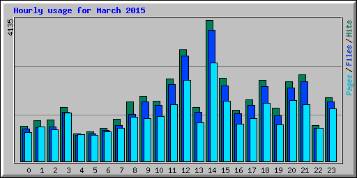 Hourly usage for March 2015
