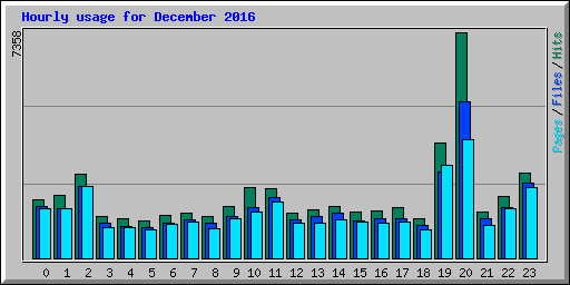 Hourly usage for December 2016