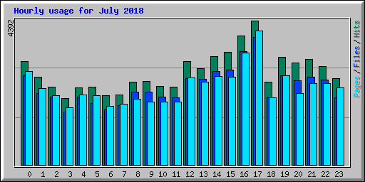 Hourly usage for July 2018