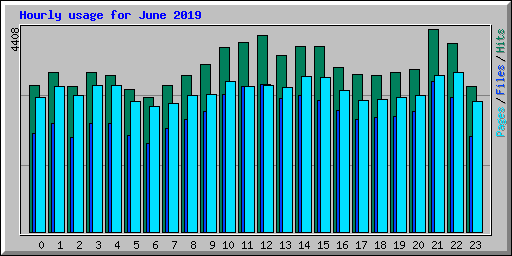 Hourly usage for June 2019