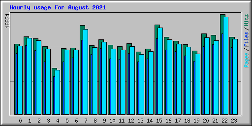 Hourly usage for August 2021