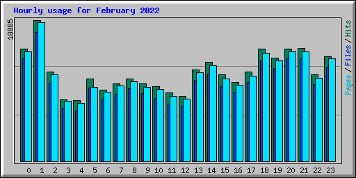 Hourly usage for February 2022