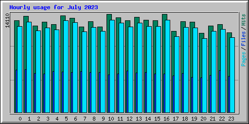 Hourly usage for July 2023